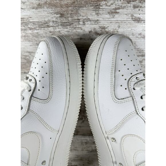 Women's Nike Air Force 1 07' SE 'Pearl' White Leather Sneakers Sz 9 Athletic - Picture 11 of 12